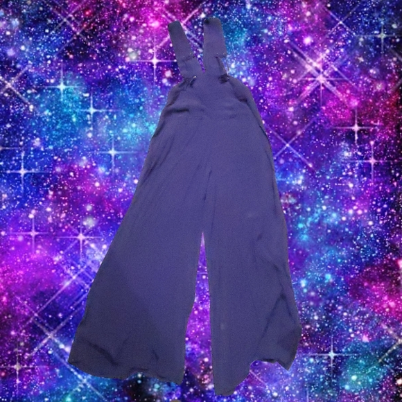 MAEVE Navy Blue Souxanne Wide Leg Jumpsuit Apron Overalls Anthropology - Picture 8 of 15